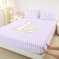thumbnail image 4 of Erosebridal Gold Sequin Print L Letter Full Size Sheets, Purple Line Bed Sheets, 4-Piece, 4 of 5