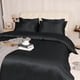 thumbnail image 2 of Juego de Funda de Edredón de Satén 3 Piezas Unique Bargains Funda de Nórdica Negro 230x230cm 2x Fundas de Almohada 51x76cm, 2 of 6