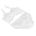 thumbnail image 3 of Conjunto de lencería de encaje para mujer, conjunto de bragas y sujetador suave y transpirable a la moda para el hogar, dormitorio, lencería, fiesta, blanco 75D, 3 of 5