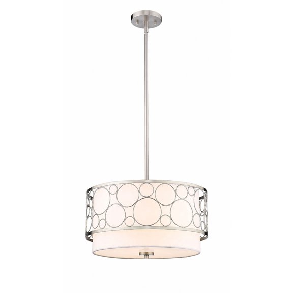 197-17BN-Z-Lite-Kendall - 3 Light Pendant In Modern Style-10.5 Inches Tall and 17 Inches Wide-Brushed Nickel Finish