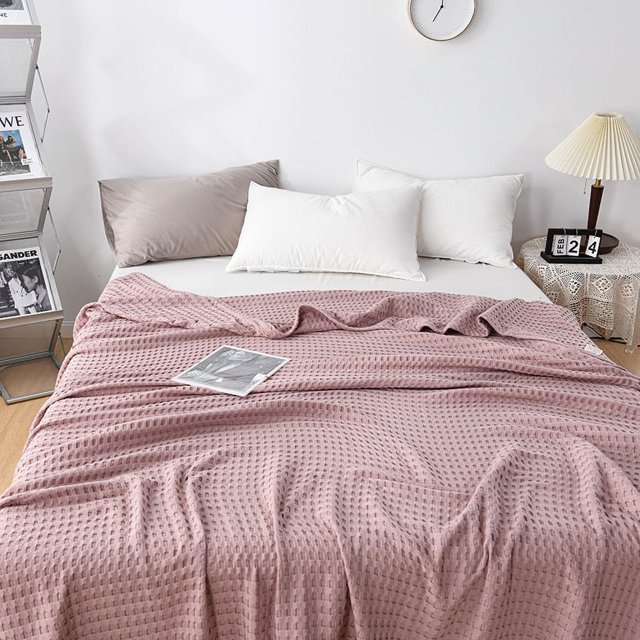 Edredón de toalla de algodón puro para cama individual o doble, edredón de algodón puro, manta para aire acondicionado, edredón para siesta, edredón fresco de verano