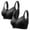 Black, variant on Sports Bras for Women Large Bust Plus Size Thin Breathable Beauty Back Minimizer Bra Wireless Bras