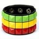 thumbnail image 2 of Pulsera de cuero con clavos de cuarteto multicolor punk, joyería personalizada para montar, pulsera ancha de cuero PU para hombres, 2 of 6