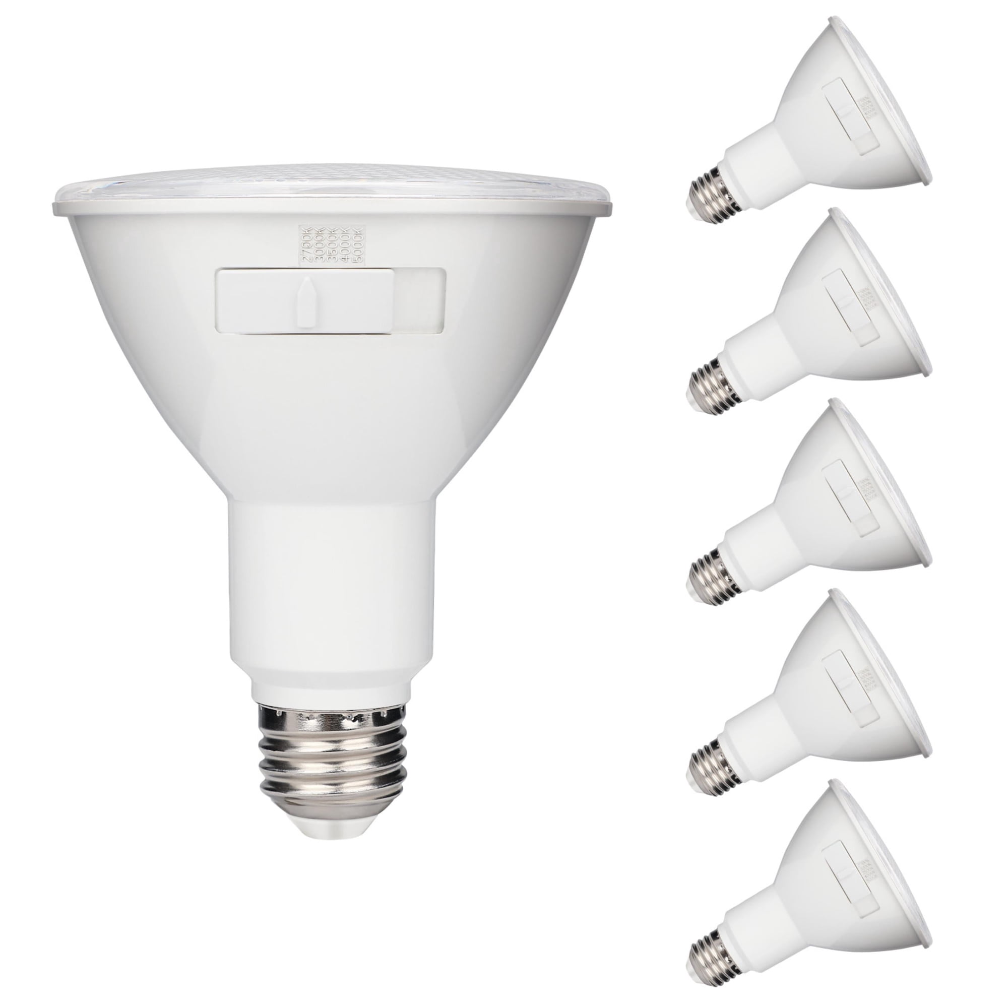 Westinghouse 11 Watt (75 Watt Equivalent) Clear PAR30 Flood Dimmable LED Light Bulb Medium (E26) Base with Color Temperature Selectable, 6-Pack