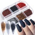 thumbnail image 1 of 6 colores láser brillo uñas arte polvo holográfico pigmentos polvo brillante arte de uñas diseño uñas brillo polvos gradiente iridiscente uñas arte suministros para mujeres niñas manicura consejos enc, 1 of 5