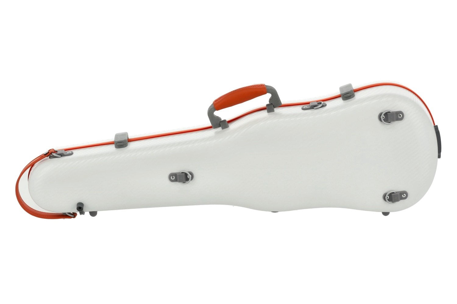 PURE by GEWA Violin Case, Polycarbonate Fun, Shaped, White/Orange, w/Subway Handle