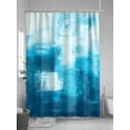 thumbnail image 5 of Blue Shower Curtain, Abstract Oil Painting Waterproof Shower Curtain Set with 12 Hooks Lightweight Washable Fabric Shower Curtains for Bathroom 72x72 Inches, 5 of 6