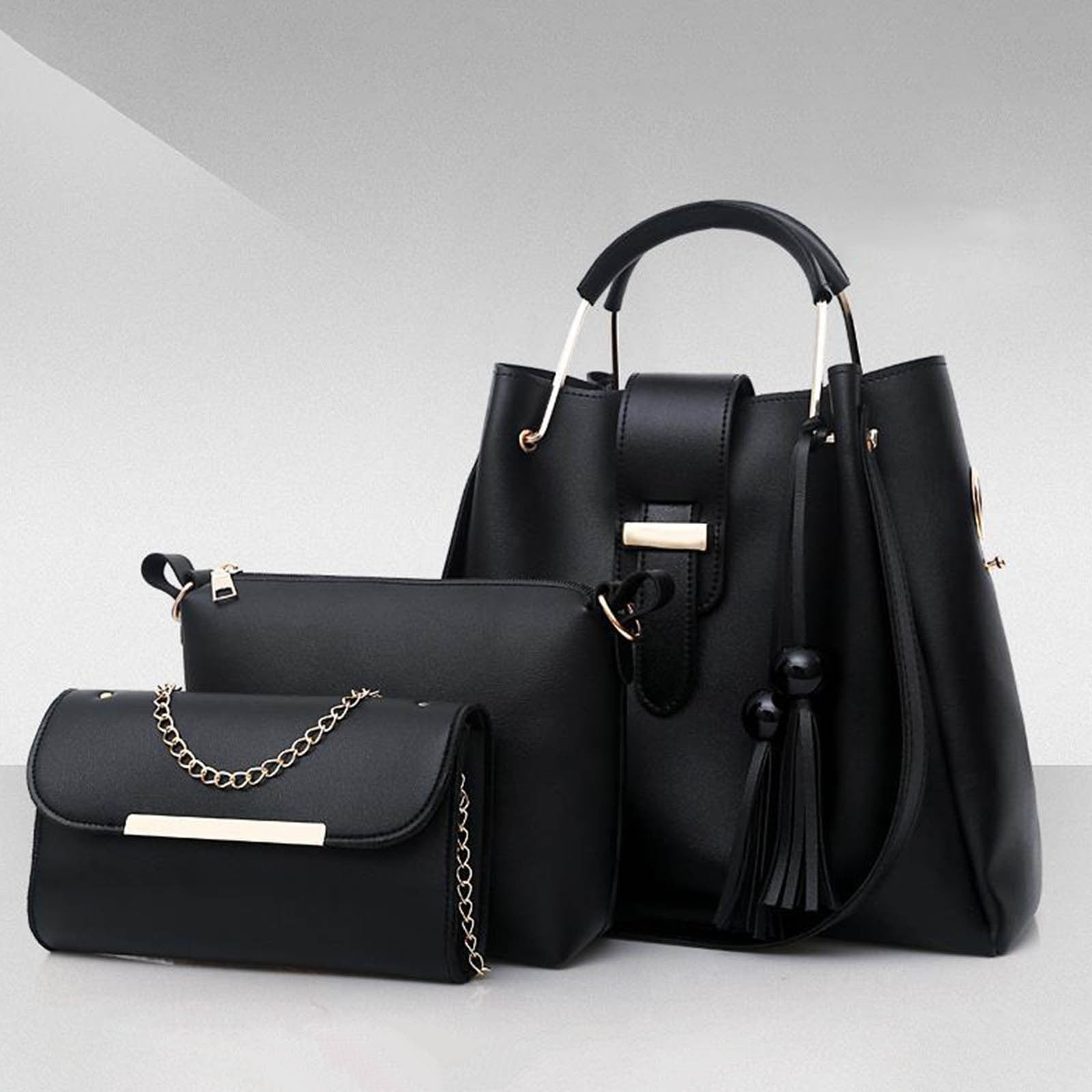 weibbin 3 Pcs Women Large Crossbody Bags Ladies Satchel Shoulder Handbags Purse and Wallet Set for Women Totes Hobo Purses