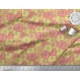 thumbnail image 2 of Soimoi Orange Cotton Jersey Fabric Lemon Slice Vegetable Print Fabric by the Yard 58 Inch Wide, 2 of 3