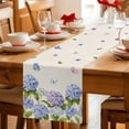 thumbnail image 5 of Hydrangeas Table Runner 90 Inches Long Farmhouse Dress Scarves, Purple Floral Butterfly Leaves Beige Dining Tablerunner for Coffee Table/Kitchen Island/Party Décor, 13" x 90", 5 of 8