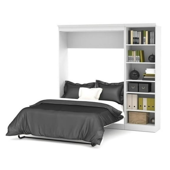Atlin Designs 84'' Full Wall Bed with Storage Unit White