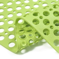 Semfri Bath Tub Shower Mat 30 x 17 inch Extra Soft TPE Non Slip Bath Tub Mats Shower Mats with Drain Holes and Suction Cups for Smooth/Non-Textured Tubs Green