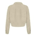 thumbnail image 5 of Corduroy Jacket Women Button Down Comfy Cropped Shacket Jacket Trendy Long Sleeve Coats with Pockets Outerwear 01-Complexion XXL, 5 of 5