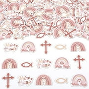 Fangleland set of 200 confetti, used for baptism, girls, communion, table decoration, pink, rainbow, used for confirmation, baptism, communion, prenatal parties, party decoration