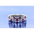 thumbnail image 6 of HeartsAndYou 2ct Natural Ruby Diamond Stylish Inspired Double Rows Band 14k SOLID White Gold, 6 of 8