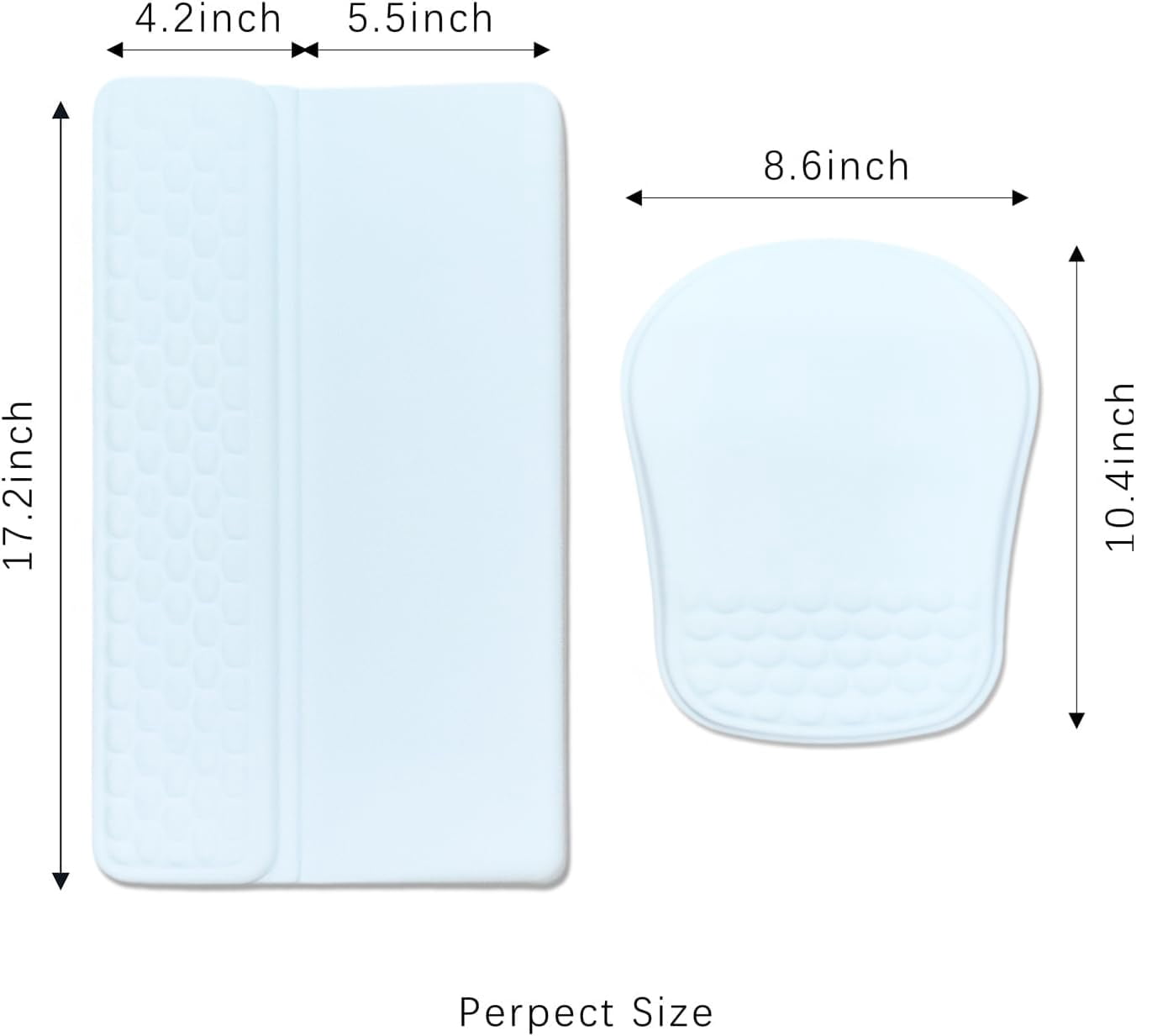 Wrist Rest -ergonomic Mouse Pad- With Carpal Tunnel Massage Bumps And Full Memory Gel Design - Ideal Frequent Computer (white)
