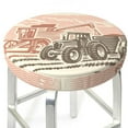 thumbnail image 3 of Fotbe Combine harvester working with tractor Pattern Stool Covers Round,Waterproof Round Bar Stool Covers Bar Chair Covers Washable Stool Cushion Slipcover for 12-14 Inch Chair-14 inch, 3 of 7
