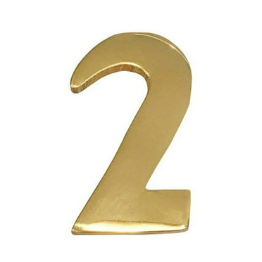 2-Inch Brass Mailbox Number 2 – Self Adhesive Floating #2