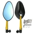 thumbnail image 1 of Unique Bargains 1 Set Universal Motorcycle Rear View Mirrors Adjustable Bar End Side Mirrors Mount M8/M10 Black Gold Tone Aluminum Alloy Aluminum Prismatic Shape, 1 of 7
