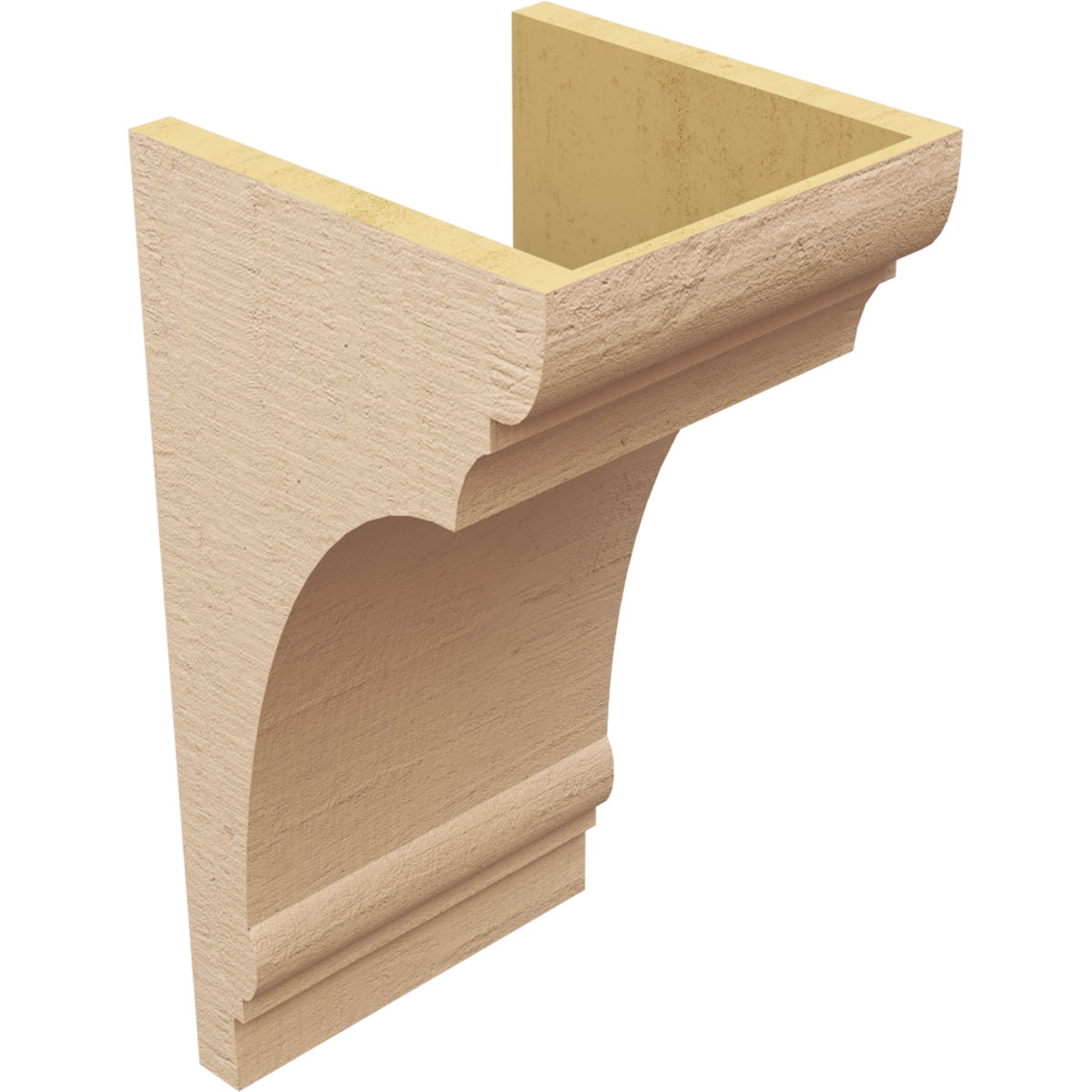 11"W x 11"D x 22"H Wide Hughes Rough Cedar Woodgrain TimberThane Corbel, Primed Tan