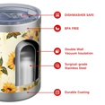 thumbnail image 4 of 12oz Tumblers Beige Sunflower Pattern Vacuum Insulated Stainless Steel Travel Tumbler Cups Mug with Lid and Straw for Beer,Coffee,Beverages with Cleaning Brush for Cold & Hot Drinks, 4 of 5