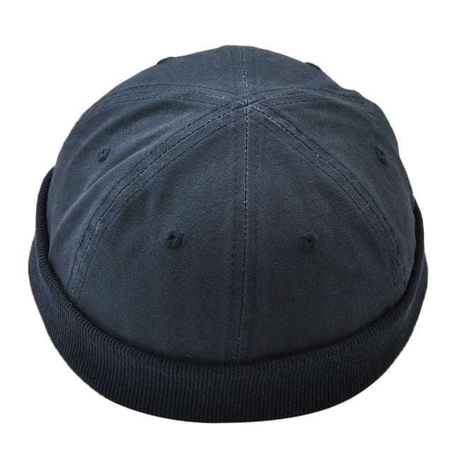 Hombres Mujeres Skull Beanie Worker Sailor Rolled Cuff Retro Brimless Outfit Hat - Azul , se describe Sunnimix Los hombres gorro