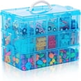 thumbnail image 4 of MesaSe Casewin 3-Tier Stackable Storage Container with 30 Compartments(Adjustable) Plastic Organizer Box for Organizing Arts and Crafts Toy Washi Tapes Jewelry Hair Accessories 9.85X7.08X, 4 of 8