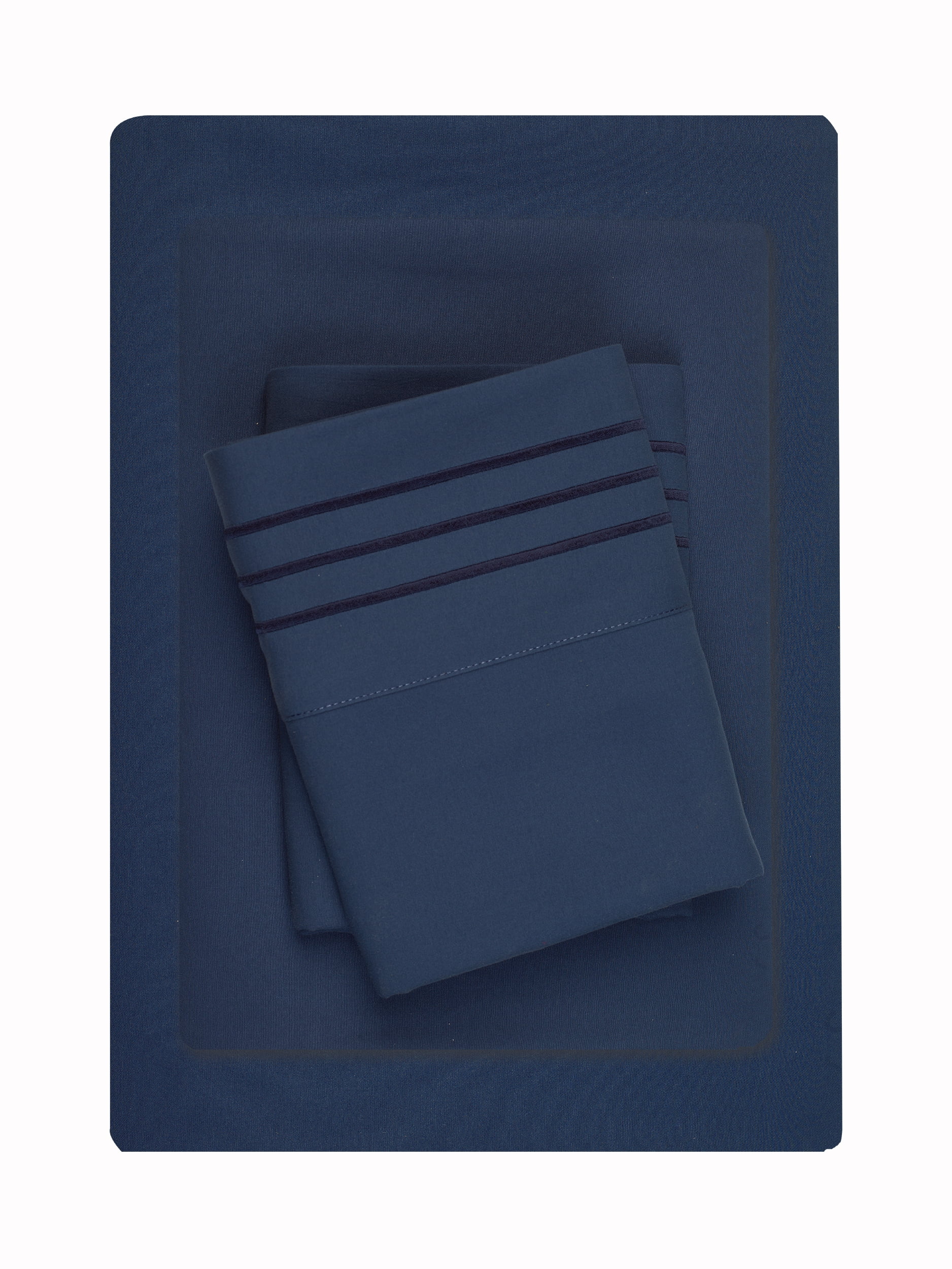 Better Homes & Gardens 4-Piece Washed Indigo Microfiber Bed Sheet Set, Queen