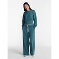 thumbnail image 2 of No Boundaries Soft Fleece Wide Leg Pants, 30” Inseam, 1 or 2-Pack, Women’s XXS-4X, 2 of 5