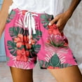 thumbnail image 2 of Women's Casual Print Pocket Loose Lace Up High Waisted Sports Shorts, 2 of 4