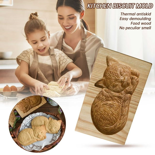Moulds for DIY Baking Craft Embossing Wooden Cookie Set Decorative Tools for Christmas Thanksgiving Kitchen