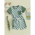thumbnail image 2 of Bagilaanoe 2pcs Toddler Baby Boy Shorts Set Short Sleeve Checkerboard T Shirt Tops + Shorts 6M 12M 18M 24M 3T Kids Casual Summer Clothes, 2 of 8