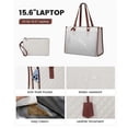 thumbnail image 1 of Lunch Tote Bag for Women Laptop Bag with Insulated Lunch Compartment, 1 of 5