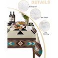 thumbnail image 2 of Southwest Geometric Table Cloth, Brown Mexican Aztec Boho Tribal Waterproof Tablecloth for Rectangle Tables, Reusable Washable Fabric Table Cover for Restaurant Kitchen Dining Tables 54"x108", 2 of 6