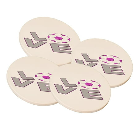

KuzmarK Sandstone Drink Coaster (set of 4) - Love Boys Soccer
