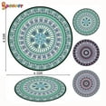 thumbnail image 4 of Spencer 55" Round Mandala Tapestry Indian Beach Throw Blanket Wall Hanging Art Bedspread Hippy Boho Tablecloth, Yoga-Picnic Sheet "Blue-2", 4 of 6