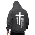 thumbnail image 2 of PiGOGI Men's Casual Pullover Hoodie with Pocket Long Sleeve Sweatshirt Fashion Print Hooded Sweatshirt for Daily Wear Dark Gray M, 2 of 6