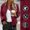 Red, variant on Drovellove Women's Lightweight Lined Jacket with Round Neck, Waterproof & Windproof Shell for Rainy Days, Casual Fashion Outerwear for Home, Errands
