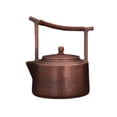 thumbnail image 3 of Tetera de cobre macizo de 1,2 litros, versátil para estufa, martillada gruesa Estilo A, 3 of 9