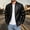 Black, variant on 2026 Men's Stand Collar Faux Leather Moto Jacket, Full Zip Front Slant Pockets Regular Fit Windproof Motorcycle Street Casual Outerwear