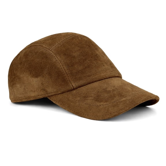 Leather Hat for men Genuine  Sheepskin Leather Baseball Cap - Adjustable Orange Camel