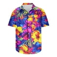 thumbnail image 4 of Jinhomg Big and Tall Beach Shirt for Men Casual Tropical Print Hawaiian Shirt Lightweight Comfy Button Down Lapel Collar Vacation Shirts Winter Saving Multicolor L, 4 of 5