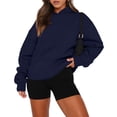 thumbnail image 2 of Delconic Women's Oversized Pink Hoodie Sweatshirt, Casual Long Sleeve Pullover with Pocket, Soft and Cozy for Everyday Wear Navy 2XL, 2 of 8