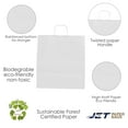 thumbnail image 2 of Jet Paper Bags [25 PCS] 15" x 10" x 15.75"H White Virgin Kraft Paper Shopping Bag with Twisted Handles for Gift, Cargo, Large, Wedding, Party Favor, Thank You and More -Juna, 2 of 9
