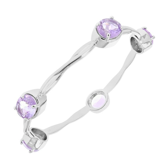 Vir Jewels 12 Cttw Purple Amethyst Bangle Bracelet Brass with Rhodium Plating 11x9mm Oval for Women