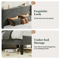 thumbnail image 3 of Amolife Queen Size Platform Bed Frame with Velvet Upholstered Wingback Headboard, No Box Spring Needed, Light Gray, 3 of 9