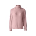 thumbnail image 5 of Women's Solid Color Turtleneck Sweater, Loose Fit Knit Pullover with Long Sleeves, Soft Stretchy High Neck Top, Comfortable Casual Winter Wear for Everyday Outfits and Relaxation Pink L, 5 of 5