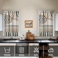 thumbnail image 2 of Modern Abstract Geometric Lines Boho Kitchen Curtains - Vintage Tier Cafe Curtains for Bathroom Living RV Rod Pocket Window Drapes 36 Inch 2 Panels Set 28"x36" Window Treatment Tiers, 2 of 4