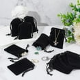 thumbnail image 5 of 1Set 60 Pcs Velvet Drawstring Bags 2.76x1.97 Inch Rectangle Drawstring Jewelry Pouches Gift Packaging Bags for Christmas Wedding Birthday Party Favors Black, 5 of 6