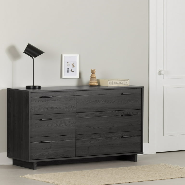 South Shore Fynn 6 Drawer Double Dresser Gray Oak Walmart